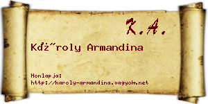 Károly Armandina névjegykártya